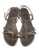 Stuart Weitzman Leather Animal Print T-Strap Sandals