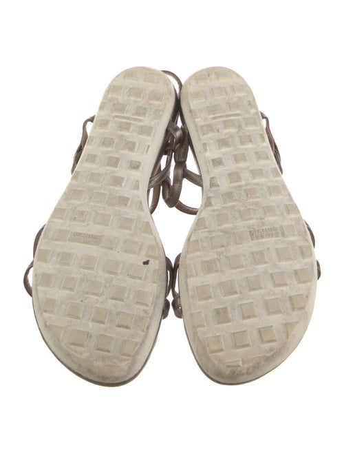 Stuart Weitzman Leather Animal Print T-Strap Sandals