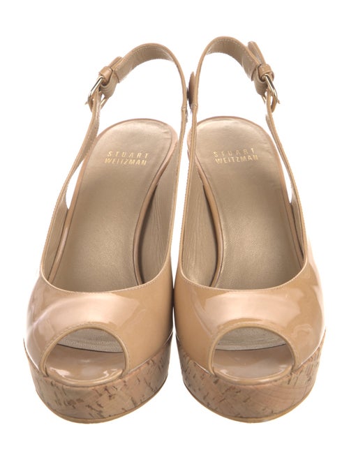 Stuart Weitzman Patent Leather Slingback Sandals