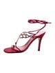 Stuart Weitzman Satin Crystal Embellishments Sandals