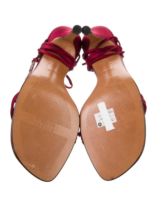 Stuart Weitzman Satin Crystal Embellishments Sandals