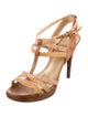 Stuart Weitzman Leather T-Strap Sandals