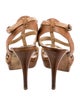 Stuart Weitzman Leather T-Strap Sandals
