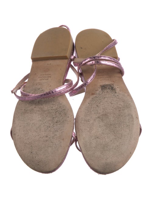 Stuart Weitzman Leather Animal Print Gladiator Sandals