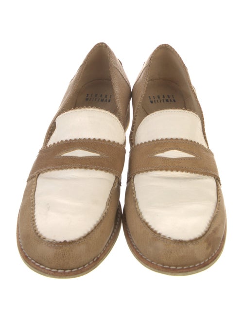 Stuart Weitzman Leather Colorblock Pattern Loafers