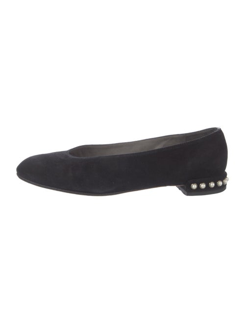 Stuart Weitzman Suede Studded Accents Flats