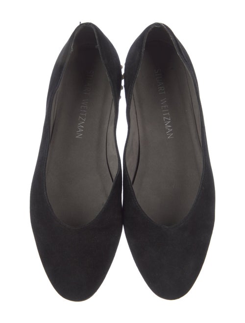 Stuart Weitzman Suede Studded Accents Flats