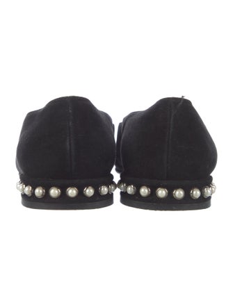 Stuart Weitzman Suede Studded Accents Flats
