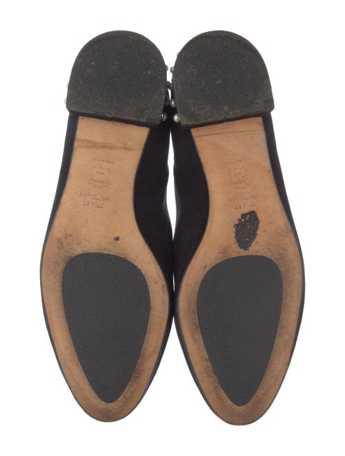 Stuart Weitzman Suede Studded Accents Flats