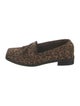 Stuart Weitzman Suede Animal Print Loafers