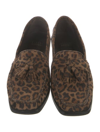 Stuart Weitzman Suede Animal Print Loafers
