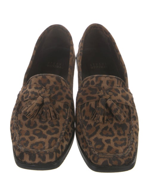 Stuart Weitzman Suede Animal Print Loafers