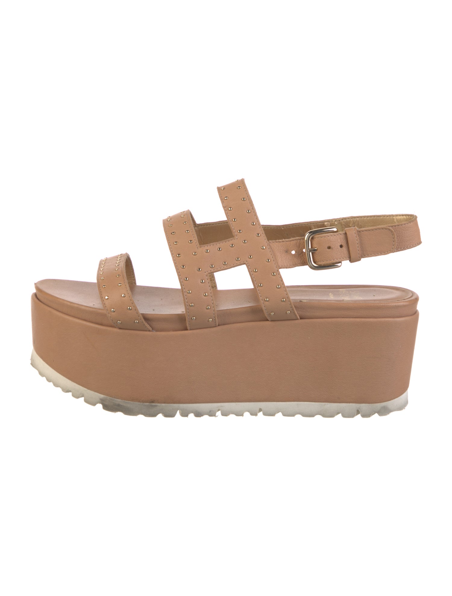 Stuart Weitzman Leather Studded Accents Sandals