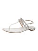 Stuart Weitzman Leather T-Strap Sandals