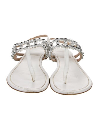 Stuart Weitzman Leather T-Strap Sandals