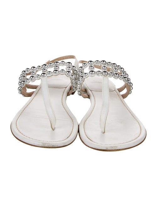 Stuart Weitzman Leather T-Strap Sandals