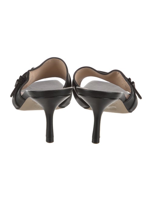 Stuart Weitzman Leather Bow Accents Slides