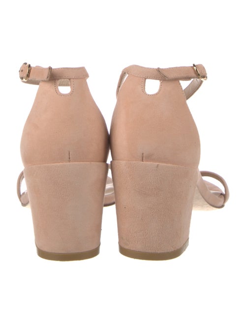 Stuart Weitzman Suede Leather Trim Embellishment Sandals