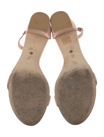 Stuart Weitzman Suede Leather Trim Embellishment Sandals