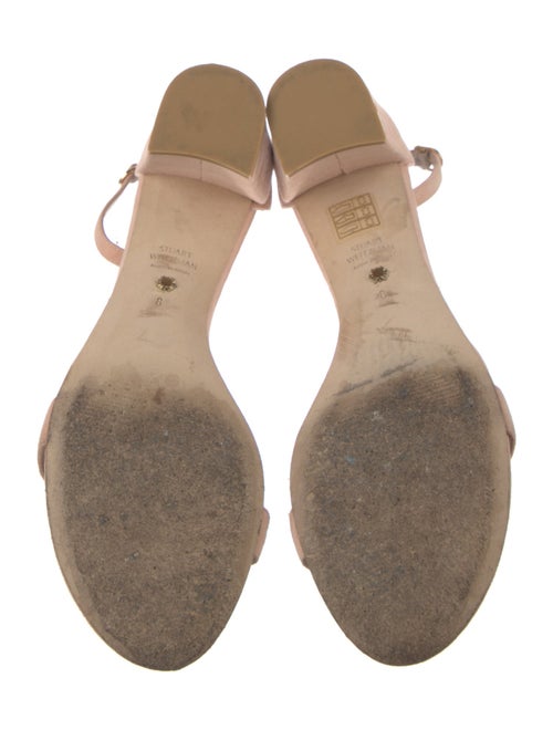 Stuart Weitzman Suede Leather Trim Embellishment Sandals