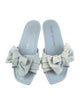 Stuart Weitzman Denim Bow Accents Slides