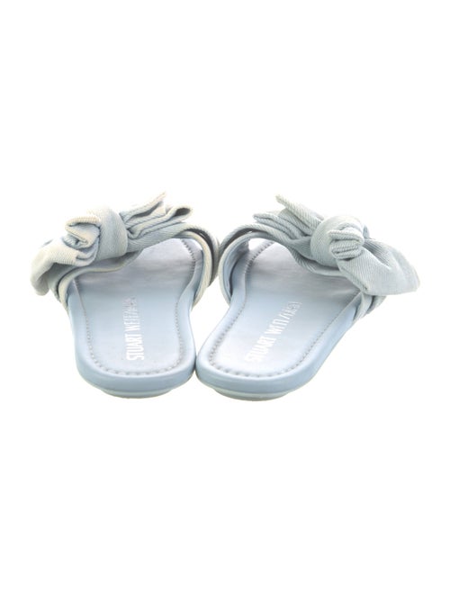 Stuart Weitzman Denim Bow Accents Slides