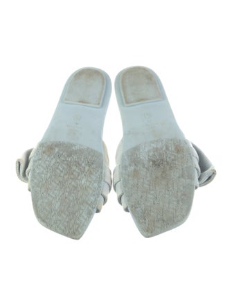 Stuart Weitzman Denim Bow Accents Slides