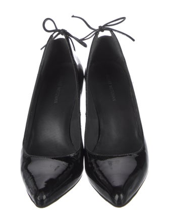 Stuart Weitzman Patent Leather Bow Accents Pumps