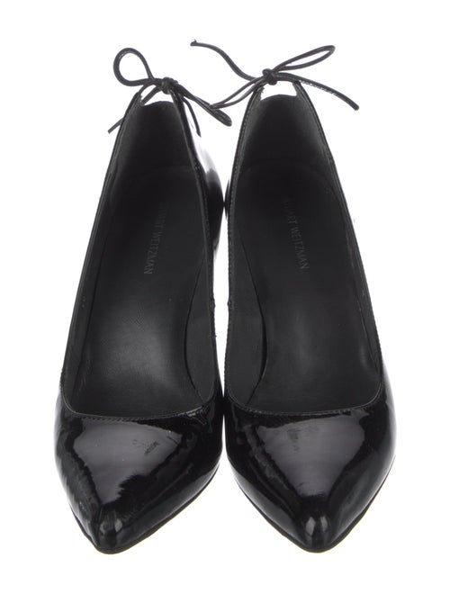 Stuart Weitzman Patent Leather Bow Accents Pumps