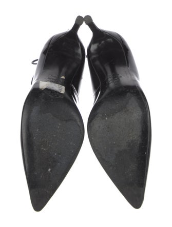 Stuart Weitzman Patent Leather Bow Accents Pumps