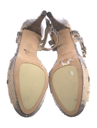 Stuart Weitzman Snakeskin Animal Print Sandals