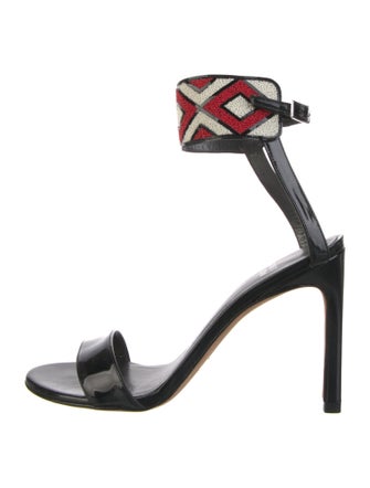 Stuart Weitzman Leather Printed Sandals