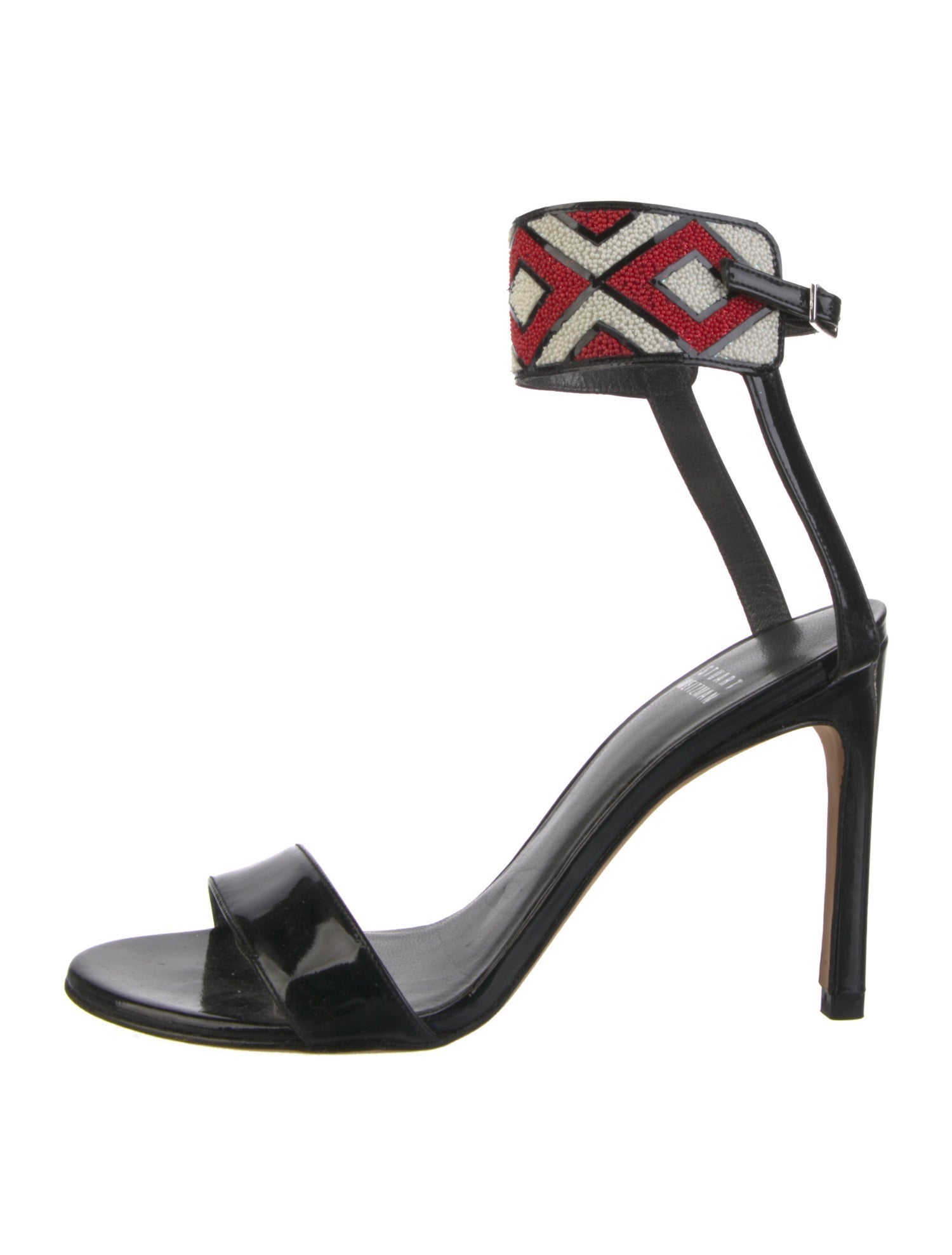 Stuart Weitzman Leather Printed Sandals