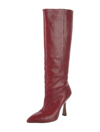 Stuart Weitzman Leather Animal Print Boots