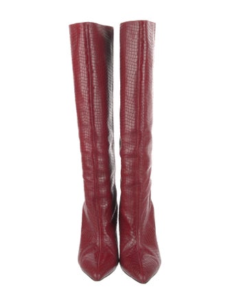 Stuart Weitzman Leather Animal Print Boots