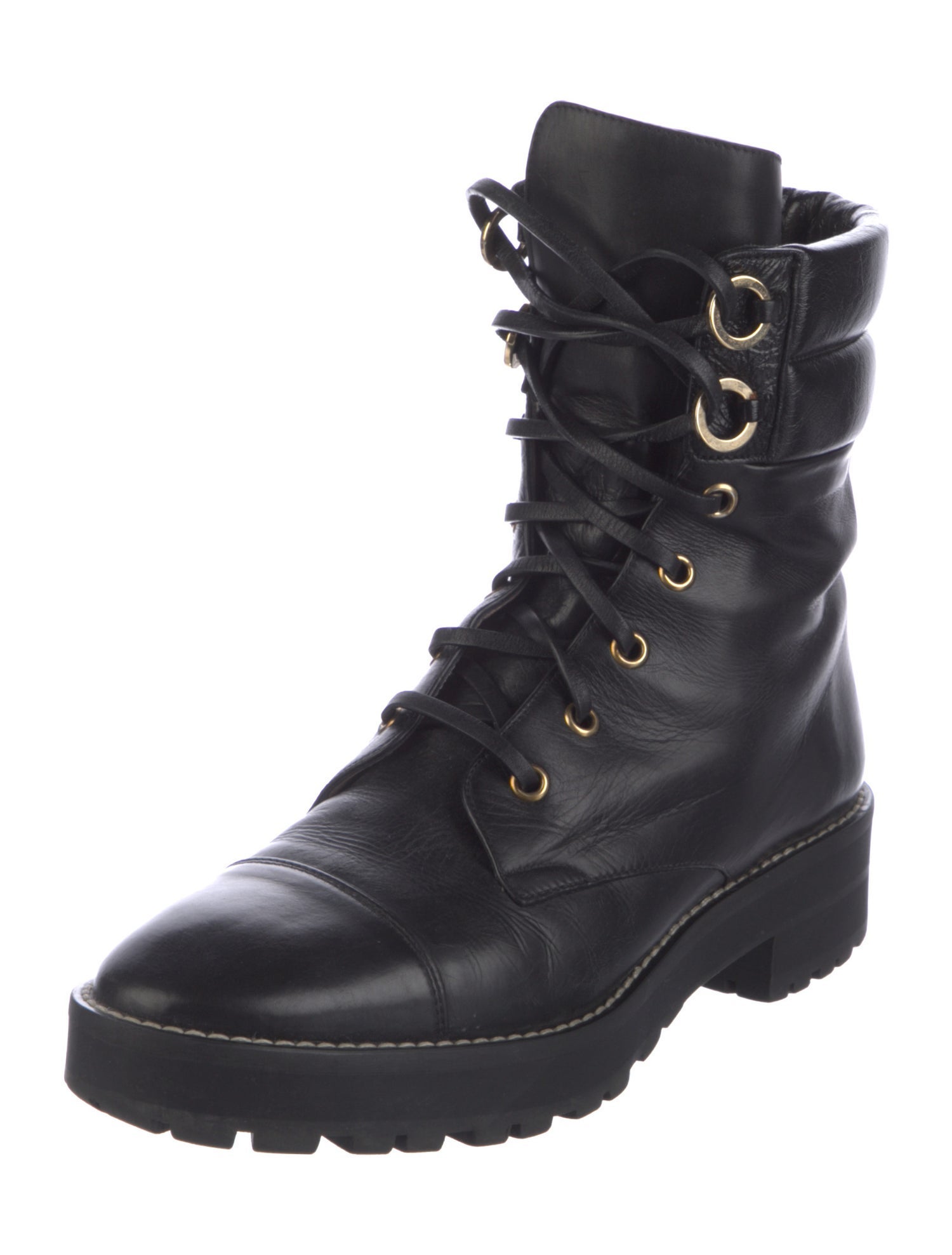 Stuart Weitzman Leather Combat Boots