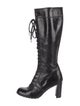 Stuart Weitzman Patent Leather Lace-Up Boots
