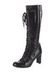 Stuart Weitzman Patent Leather Lace-Up Boots