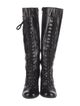 Stuart Weitzman Patent Leather Lace-Up Boots