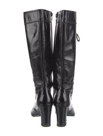 Stuart Weitzman Patent Leather Lace-Up Boots
