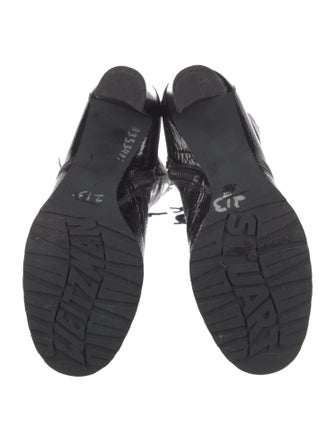 Stuart Weitzman Patent Leather Lace-Up Boots