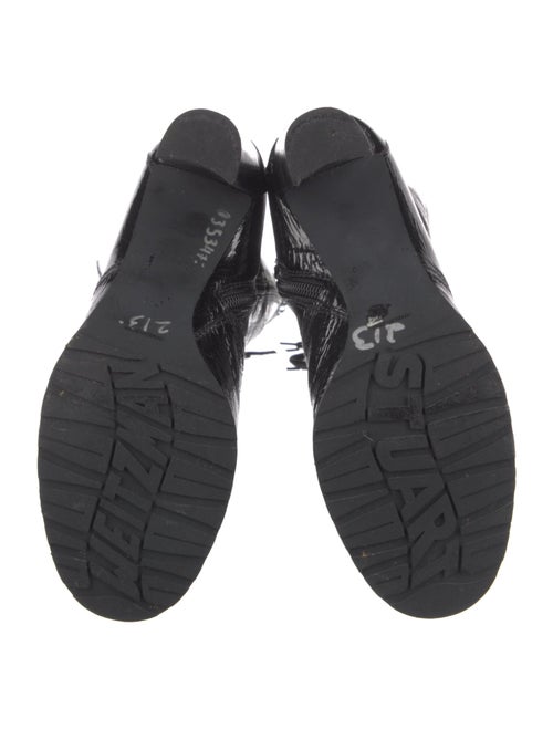 Stuart Weitzman Patent Leather Lace-Up Boots