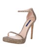 Stuart Weitzman Glitter Animal Print Sandals