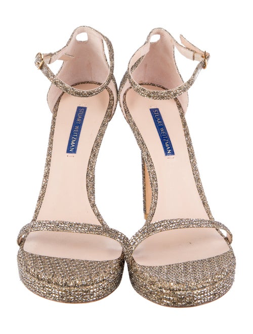 Stuart Weitzman Glitter Animal Print Sandals