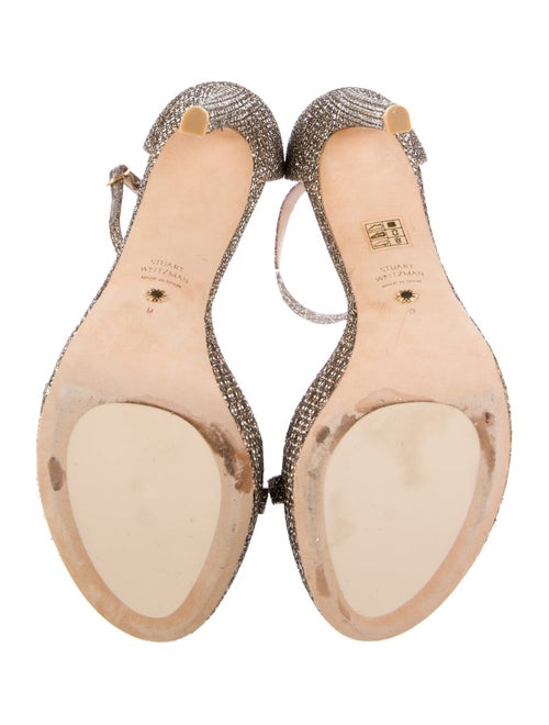 Stuart Weitzman Glitter Animal Print Sandals