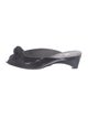 Stuart Weitzman Patent Leather Bow Accents Slides