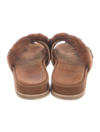 Stuart Weitzman Suede Crystal Embellishments Slides