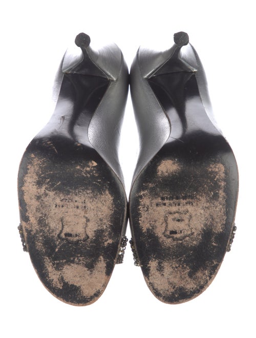 Stuart Weitzman Leather Crystal Embellishments Pumps