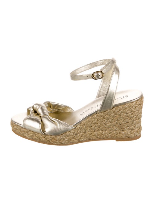 Stuart Weitzman Leather Braided Accents Espadrilles