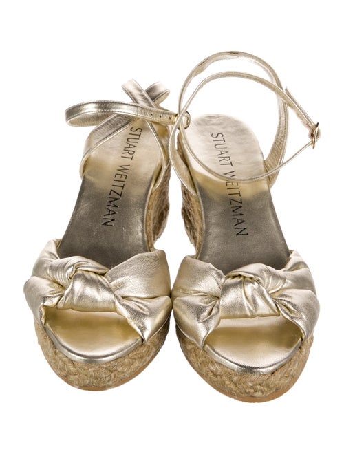 Stuart Weitzman Leather Braided Accents Espadrilles